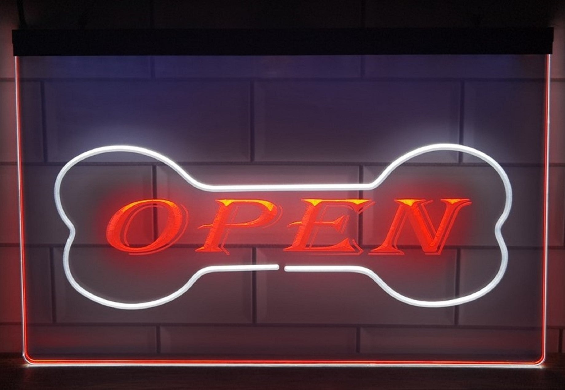 Pet Shop Open Led Neon Sign Dual Color Dog Grooming Pet Shop Decor