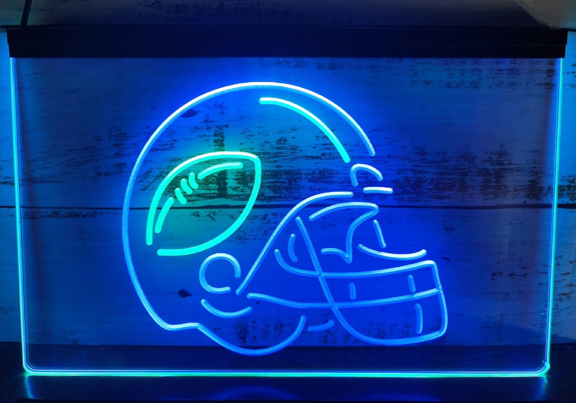 Football Helmet Led Neon Sign Dual Color Wall Hanging Or Desktop Decor