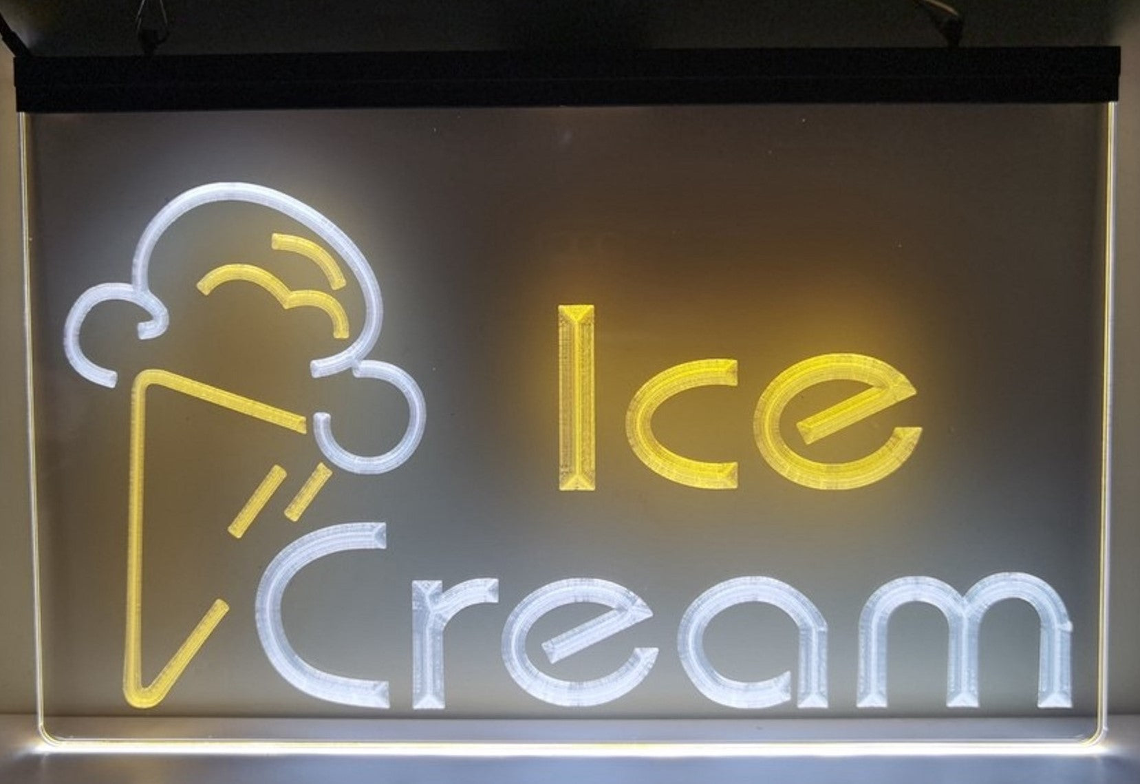 Ice Cream Led Neon Sign Dual Color Ice Cream Smoothie Slushie Store Decor
