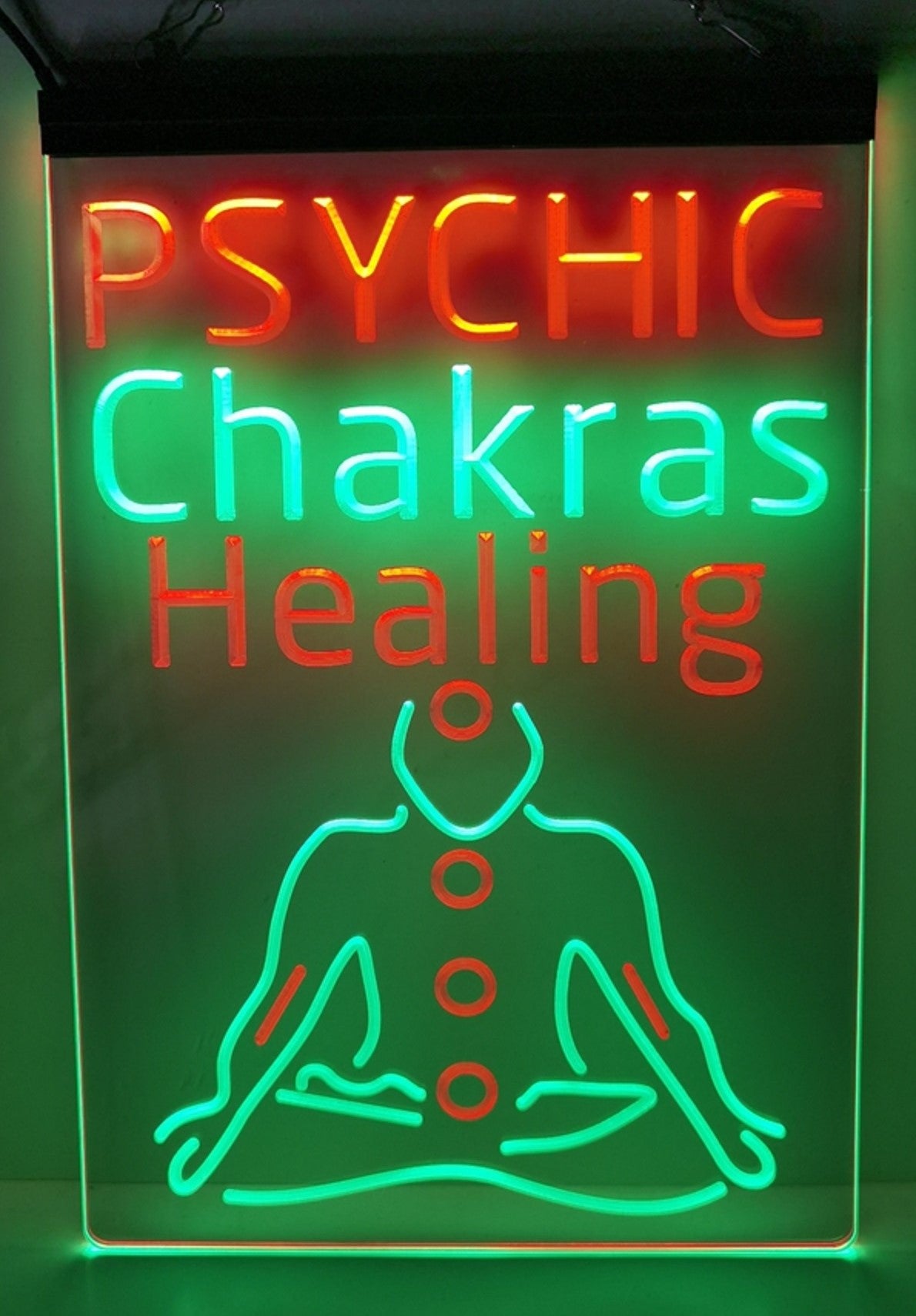 Psychic Chakras Healing Led Neon Sign Dual Color Tarot Shop Decor Wall Hanging OR Desktop