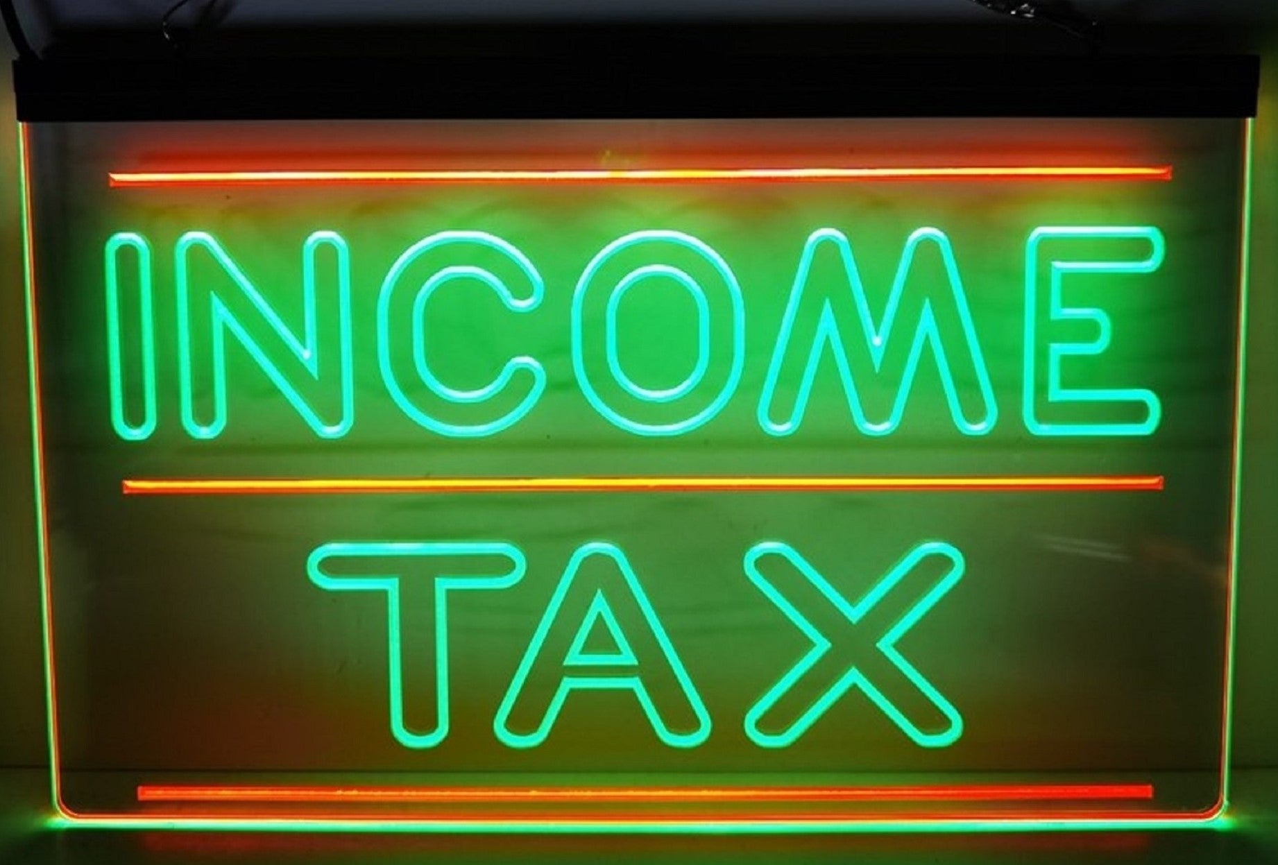 Income Tax Led Neon Sign Dual Color Accountant Income Tax Service Office Decor