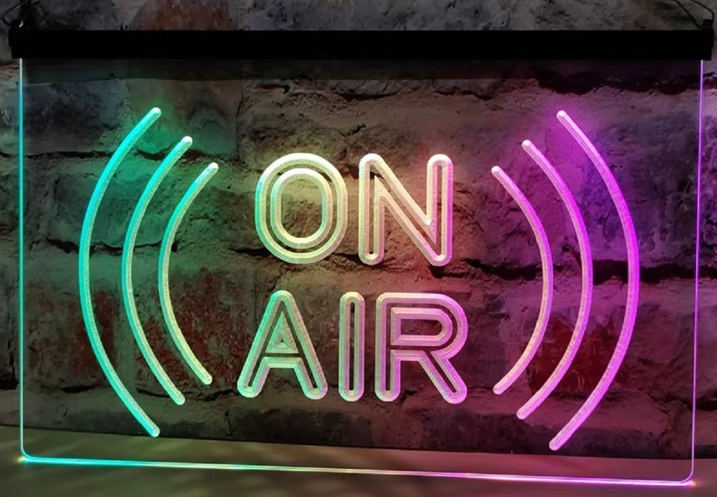 On Air Waves Led Neon Sign Multi Mode Home Studio Room Audio Radio Studio Decor