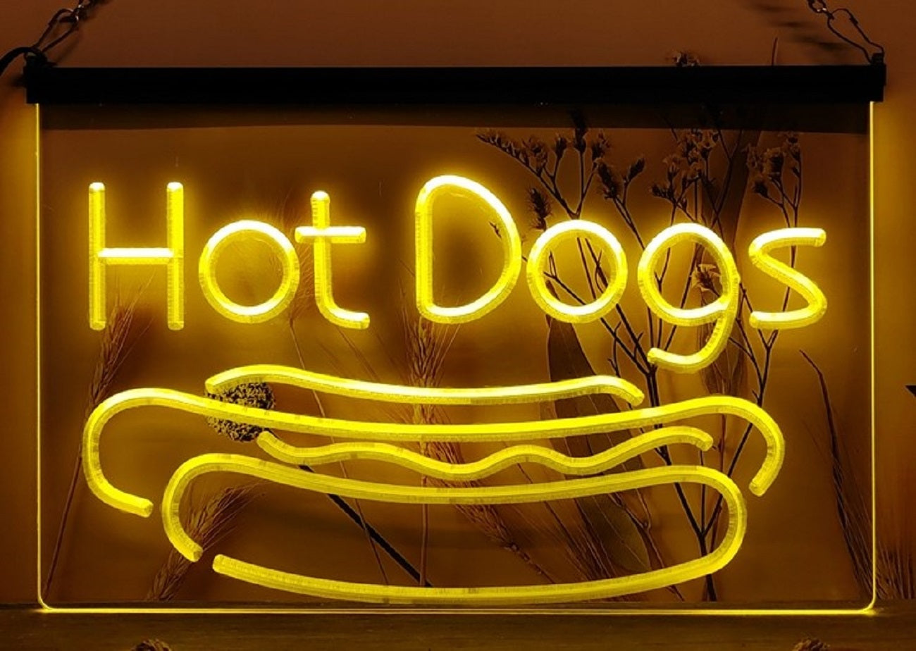 Hot Dogs Led Neon Sign Burger Hot Dog Restaurant Decor