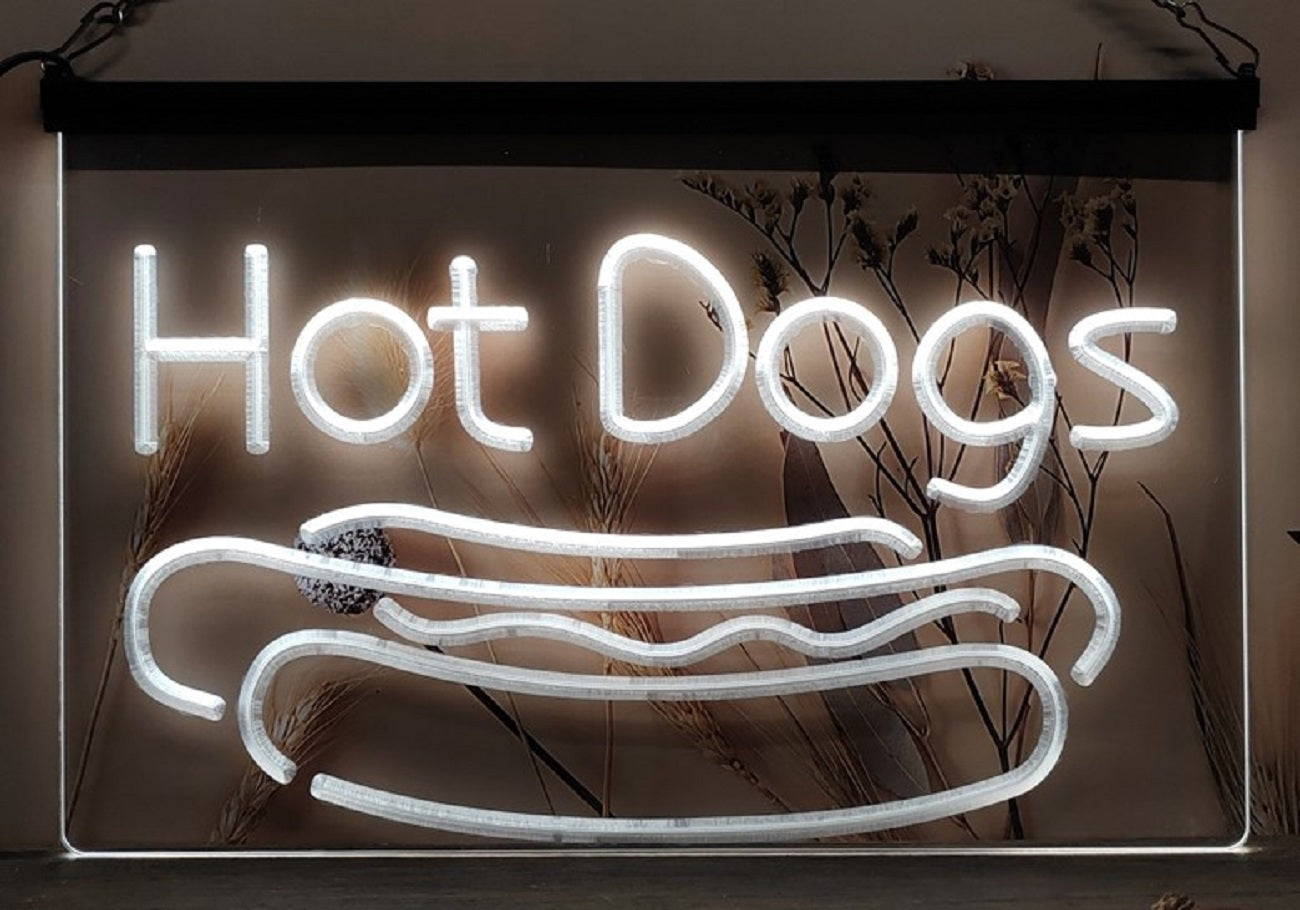 Hot Dogs Led Neon Sign Burger Hot Dog Restaurant Decor
