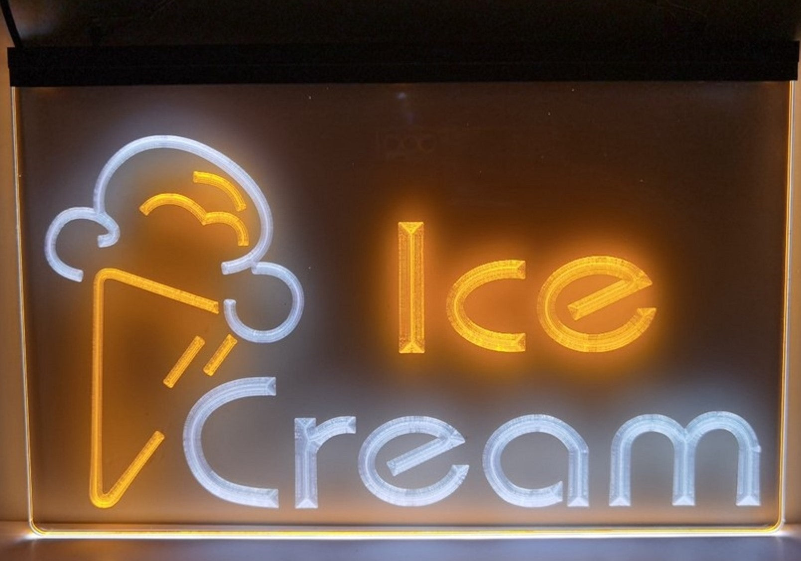 Ice Cream Led Neon Sign Dual Color Ice Cream Smoothie Slushie Store Decor