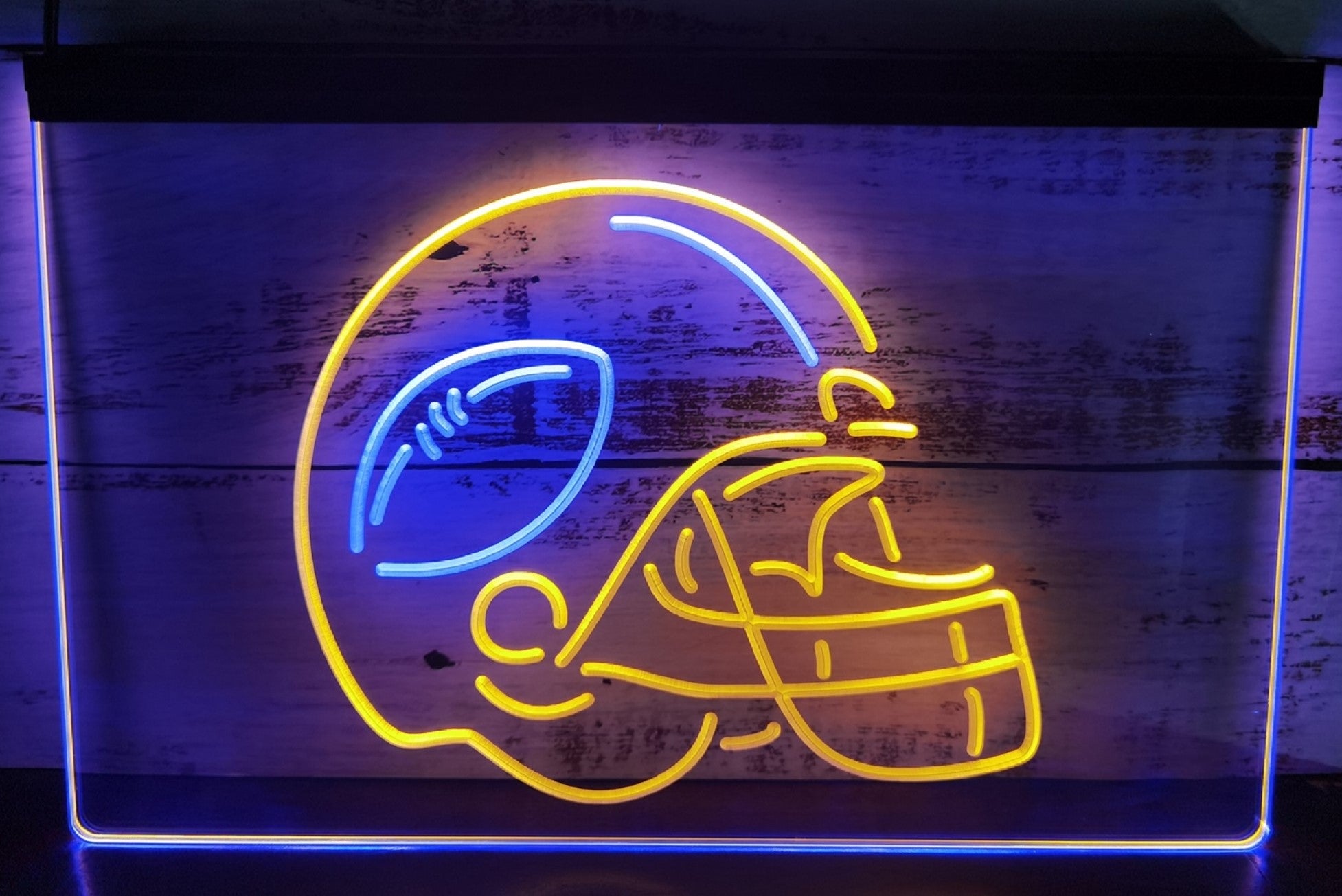 Football Helmet Led Neon Sign Dual Color Wall Hanging Or Desktop Decor