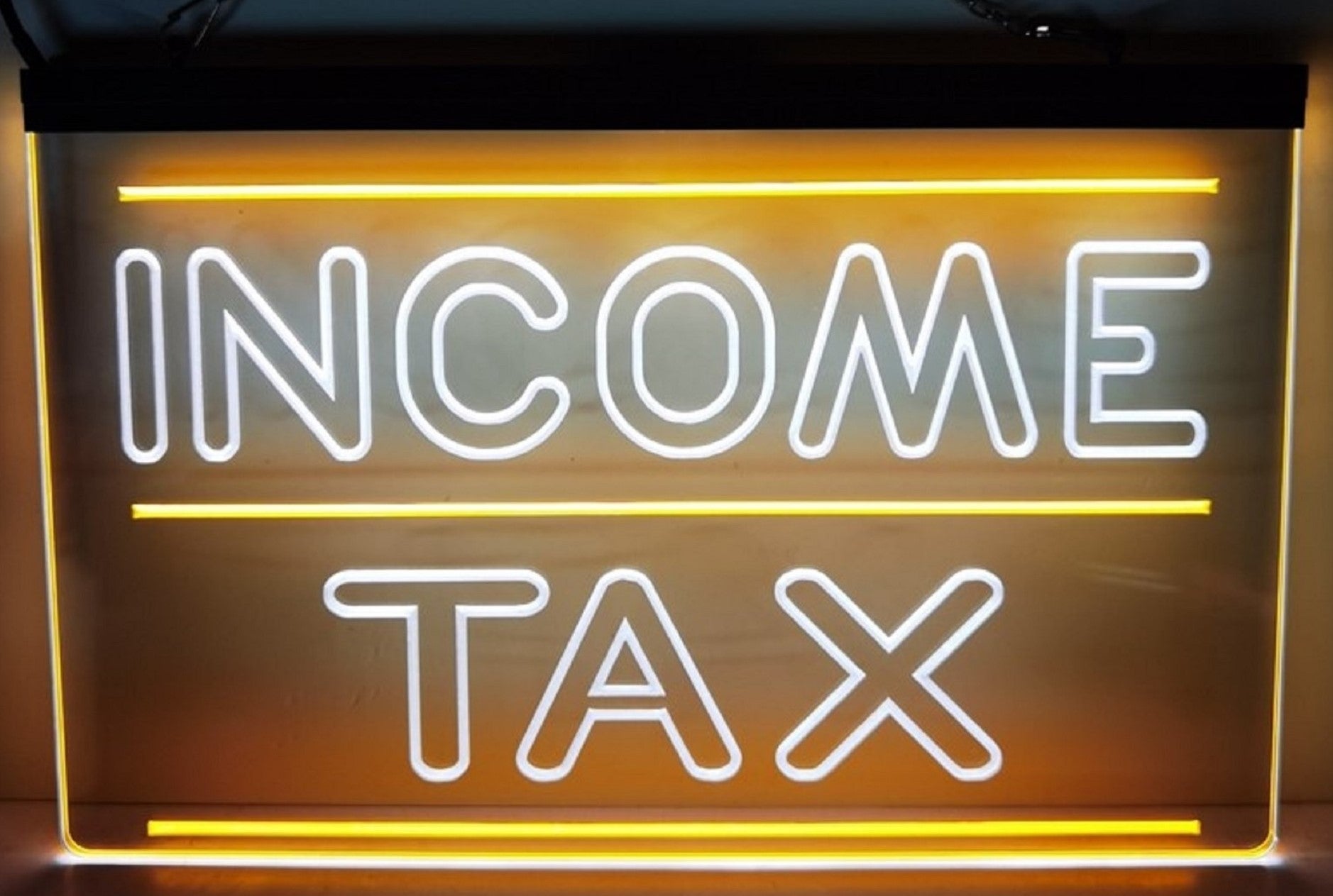 Income Tax Led Neon Sign Dual Color Accountant Income Tax Service Office Decor