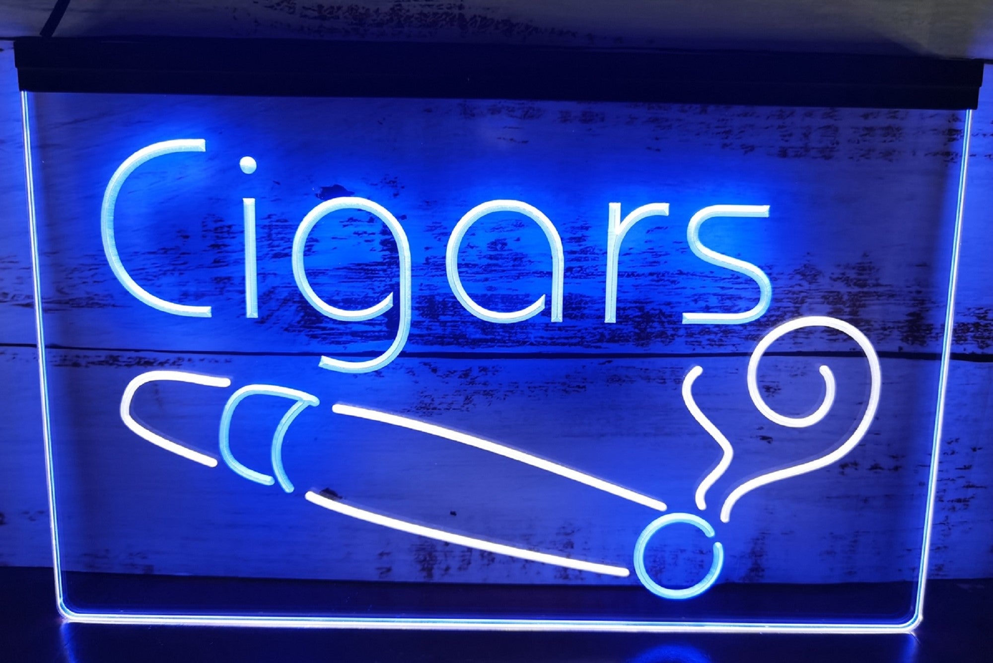 Cigars Led Neon Sign Dual Color Cigar Lounge Tobacco Smoke Shop Decor