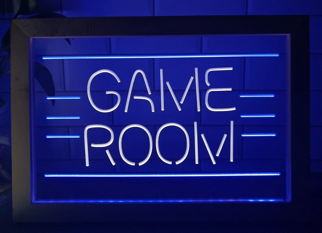 Game Room Led Neon Sign Framed Home Game Room Arcade Shop Decor