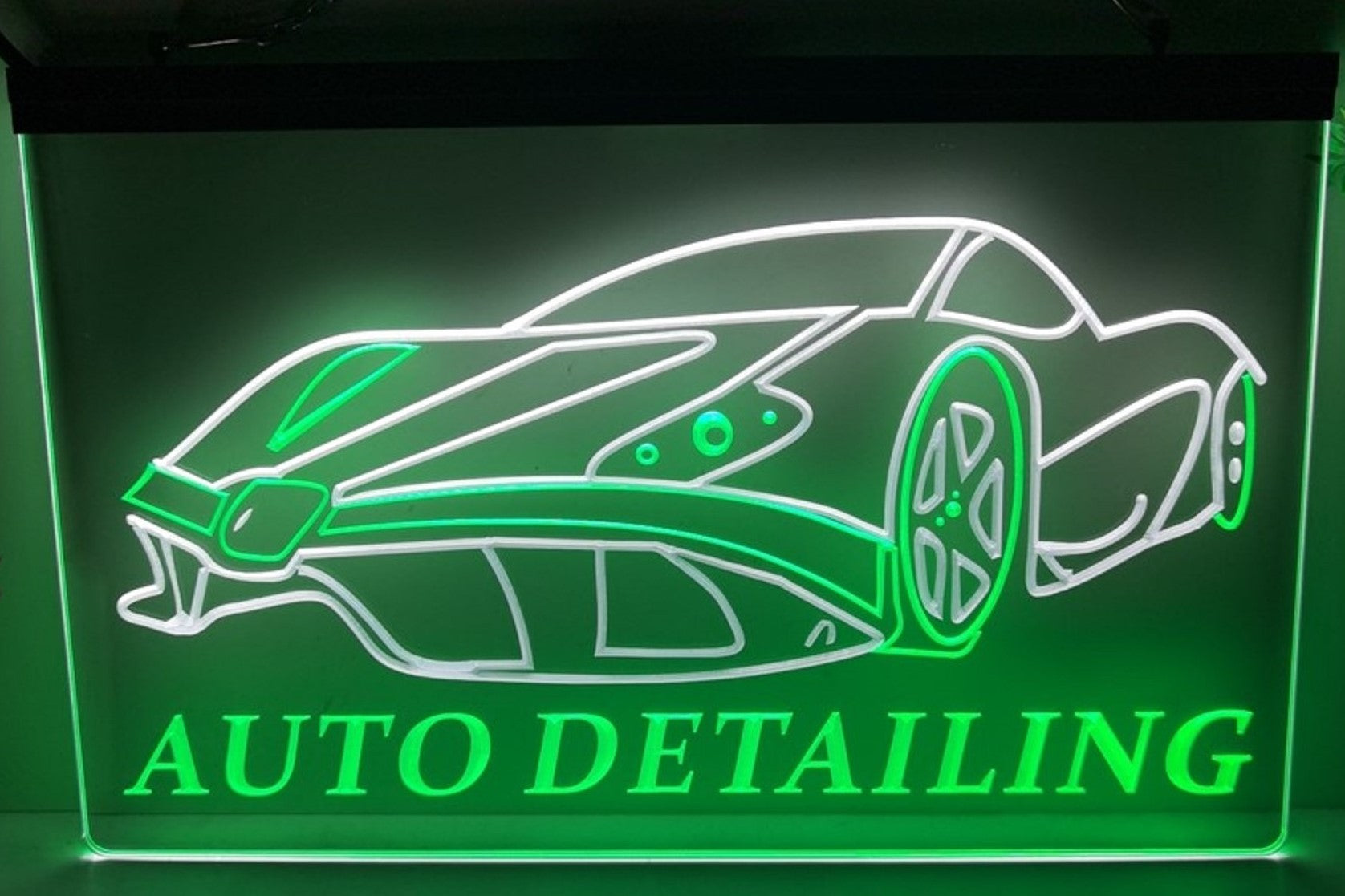 Auto Detailing Led Neon Sign Dual Color Auto Detailing Car Wash Shop Decor