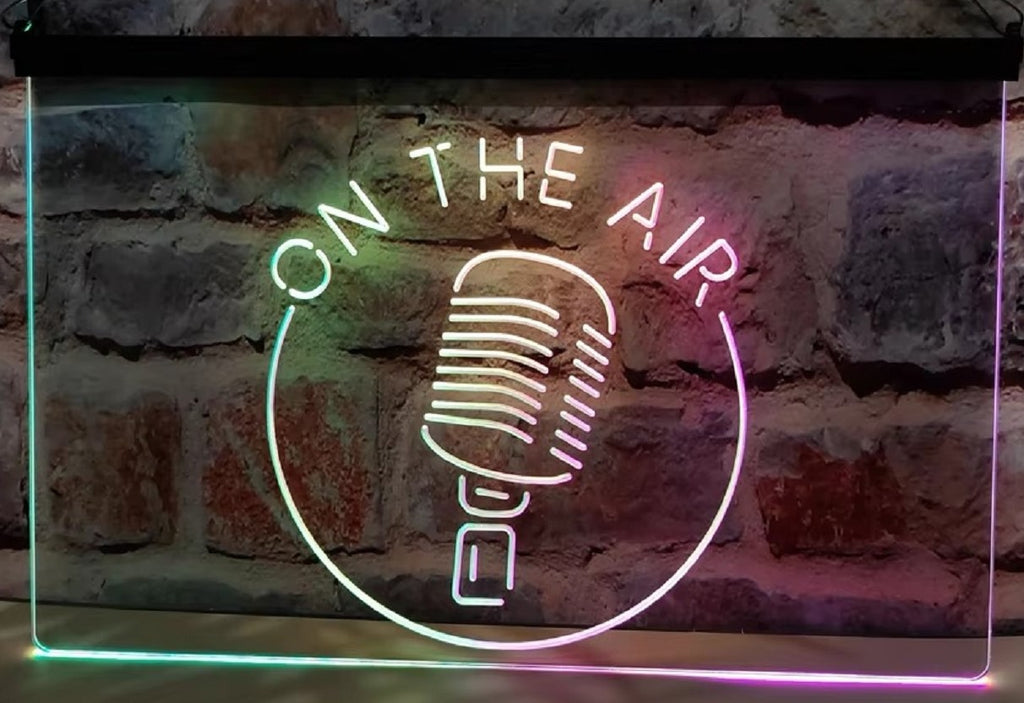 On The Air Mic Led Neon Sign Multi Mode Home Studio Room Audio Radio Studio Decor