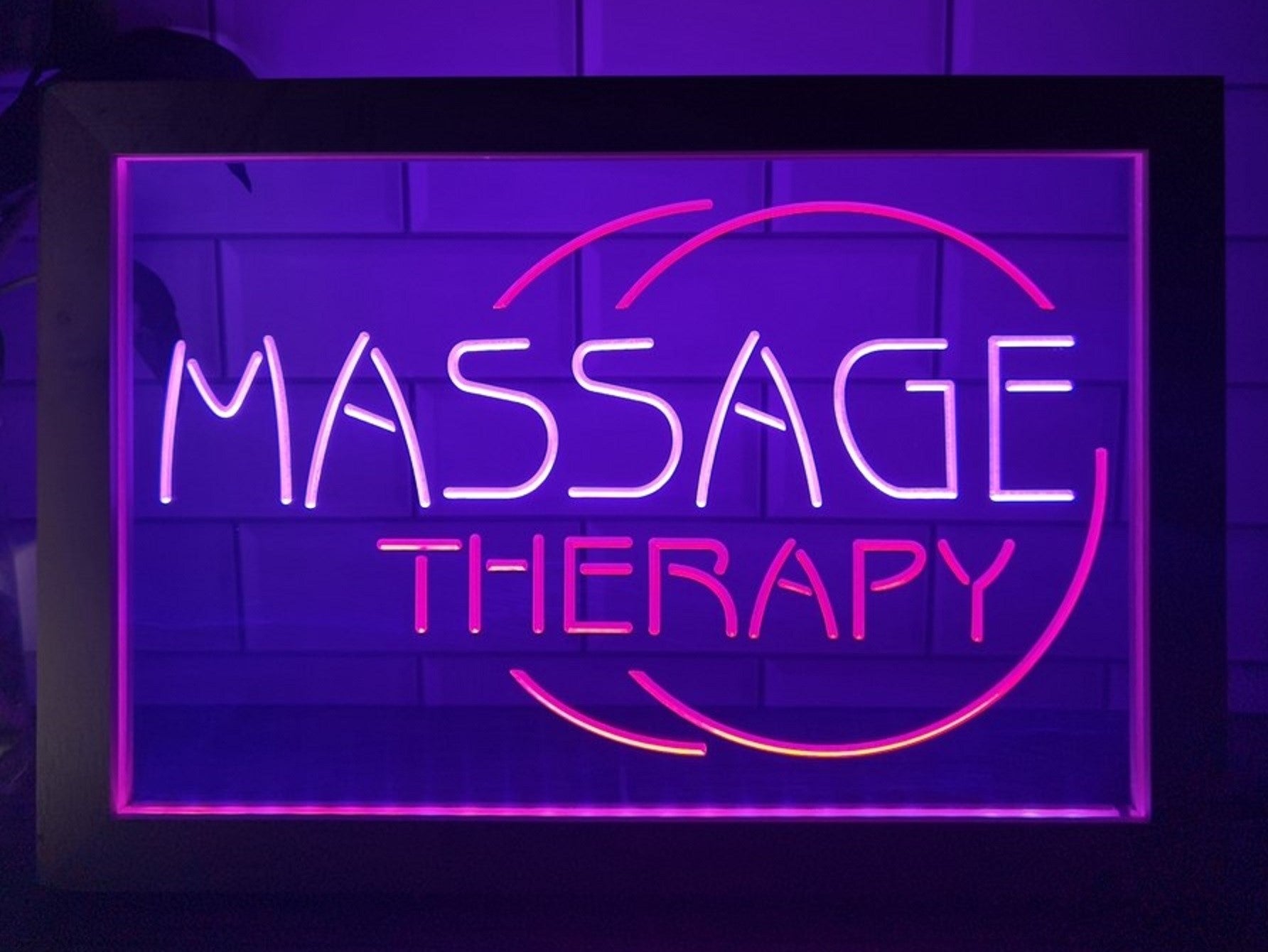 Massage Therapy Led Neon Sign Framed Massage Spa Beauty Salon Decor