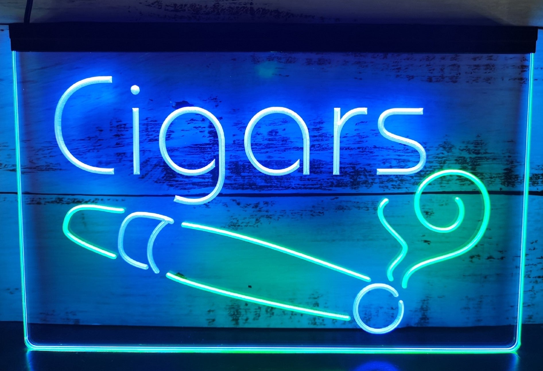 Cigars Led Neon Sign Dual Color Cigar Lounge Tobacco Smoke Shop Decor