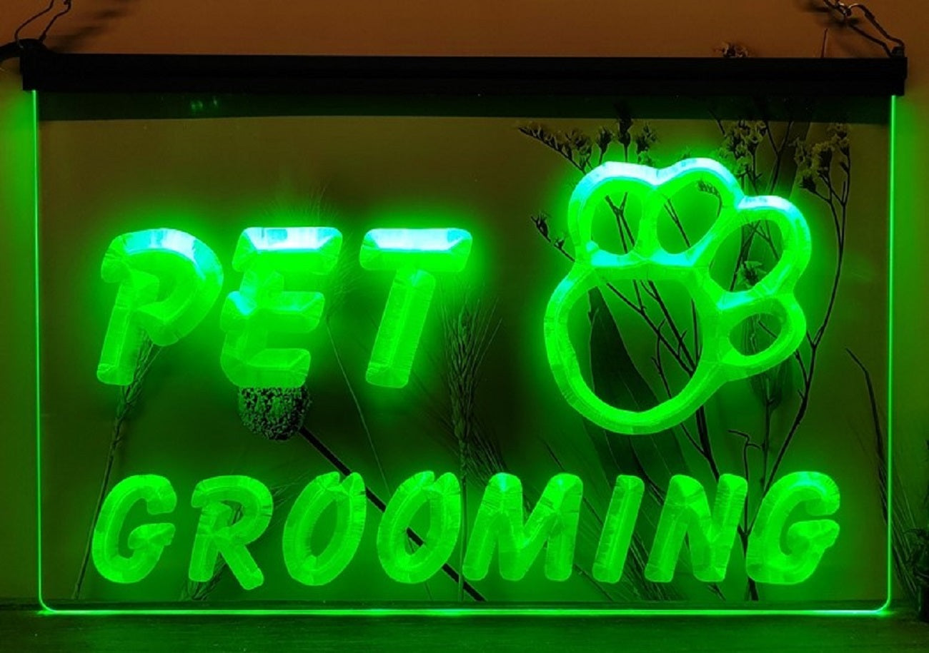 Pet Grooming Led Neon Sign Dog Grooming Pet Shop Decor