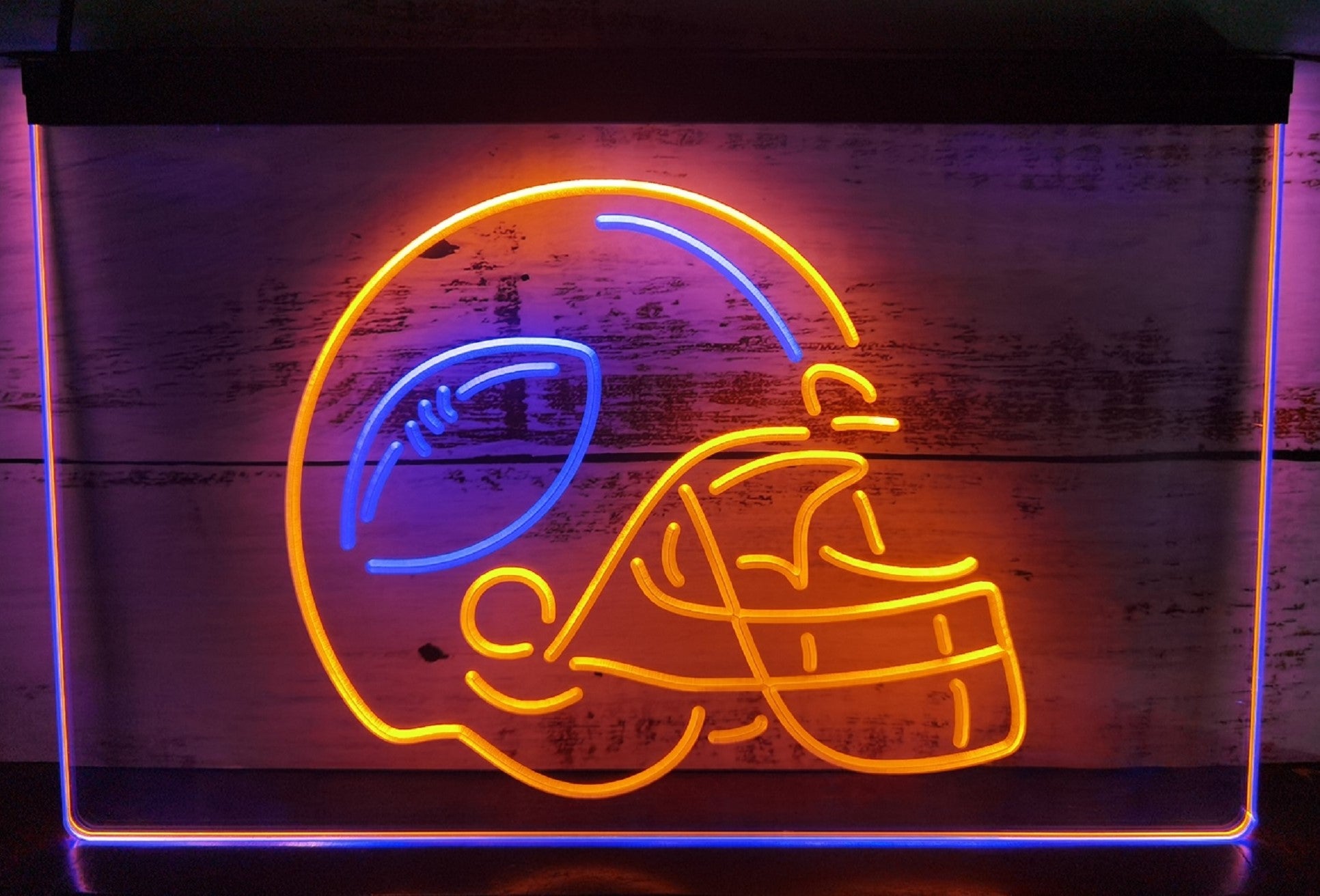 Football Helmet Led Neon Sign Dual Color Wall Hanging Or Desktop Decor