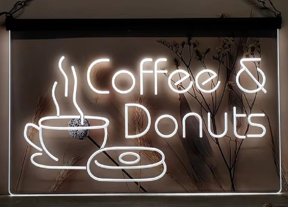 Coffee & Donuts Led Neon Sign Home Coffee Shop Decor