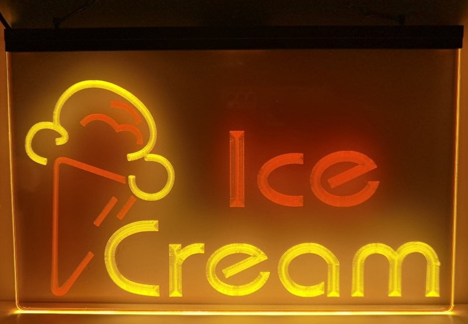 Ice Cream Led Neon Sign Dual Color Ice Cream Smoothie Slushie Store Decor