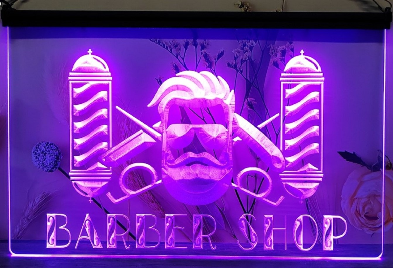 Barber Shop Pole Led Neon Sign Haircut Salon Barber Shop Decor