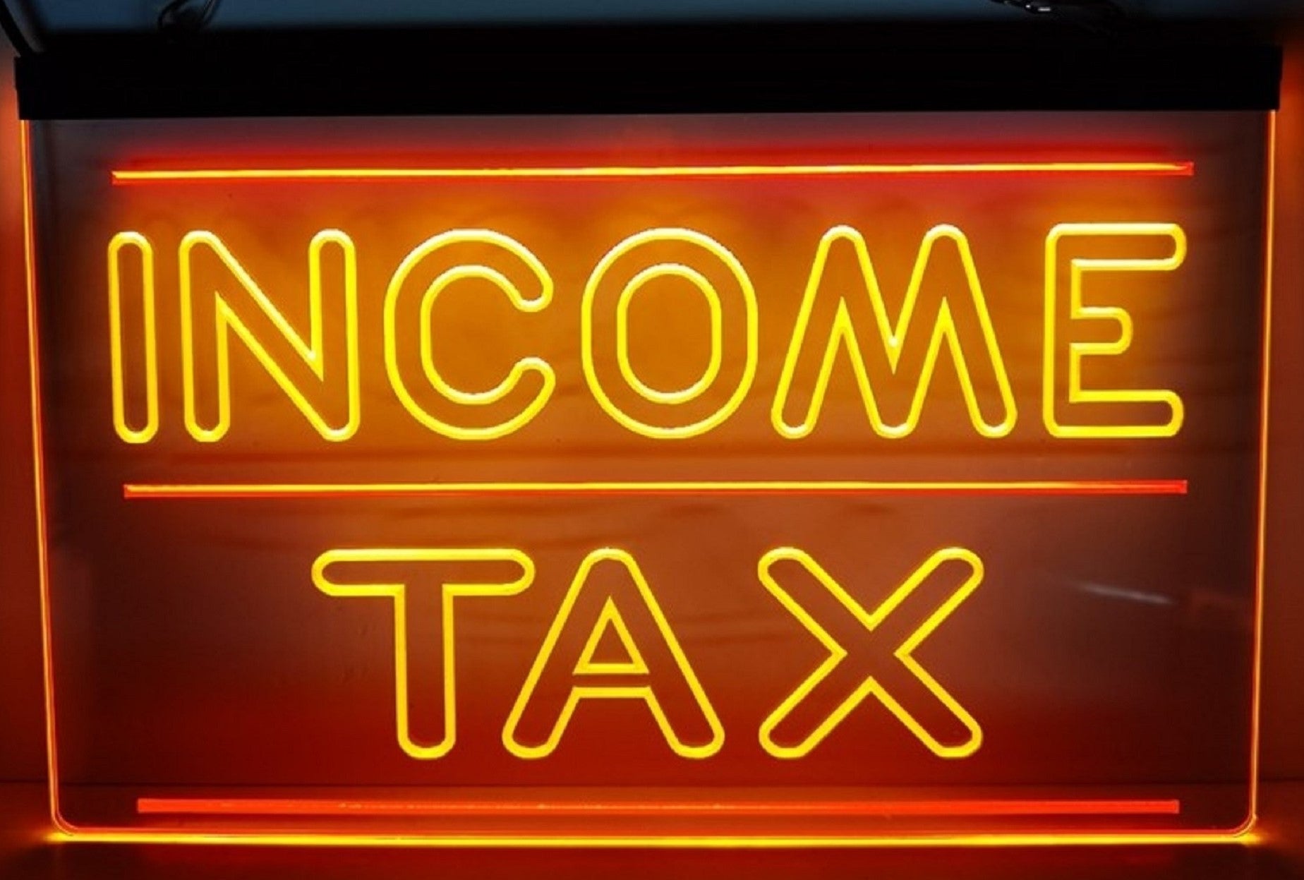 Income Tax Led Neon Sign Dual Color Accountant Income Tax Service Office Decor