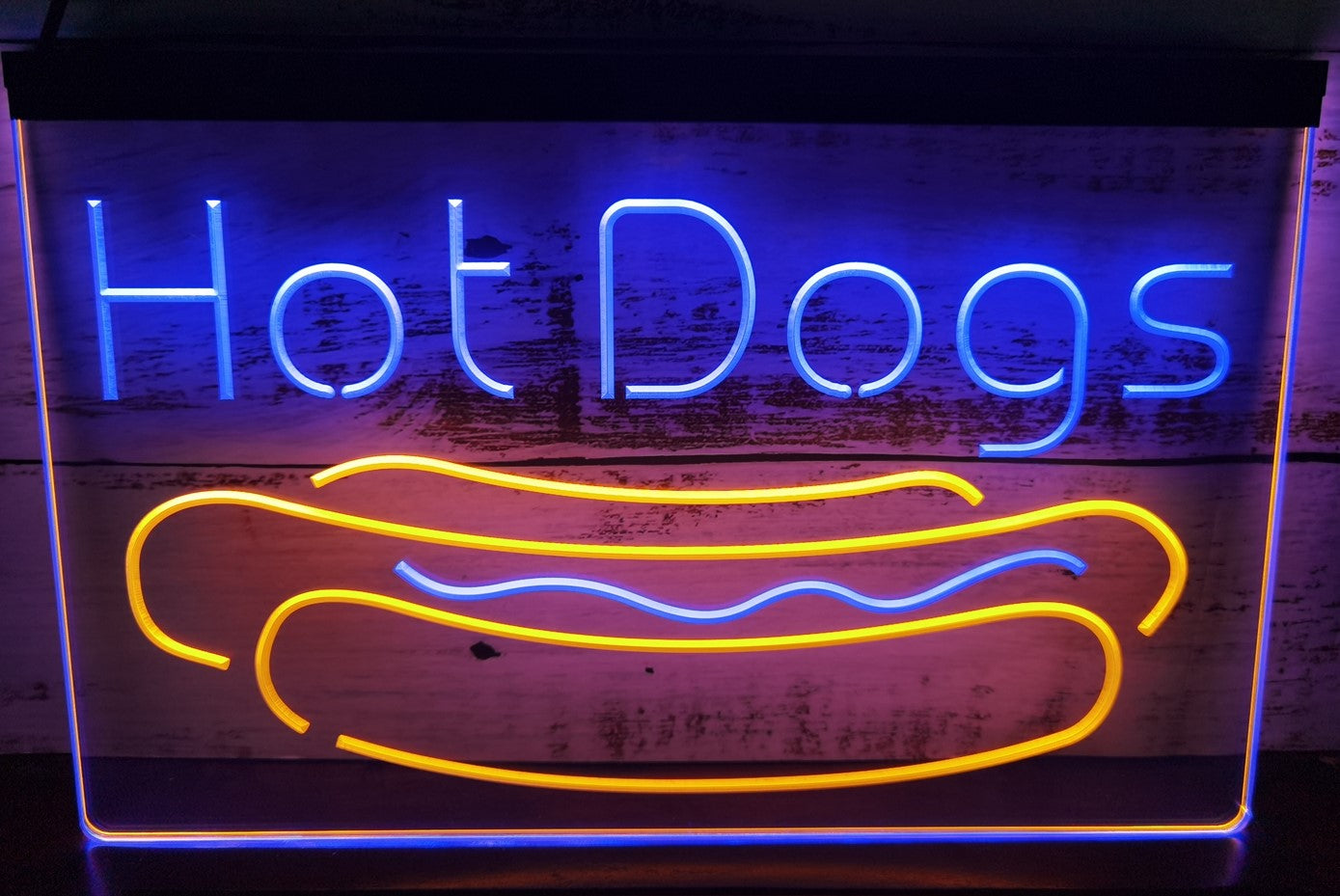 Hot Dogs Led Neon Sign Dual Color Burger Hot Dog Restaurant Decor
