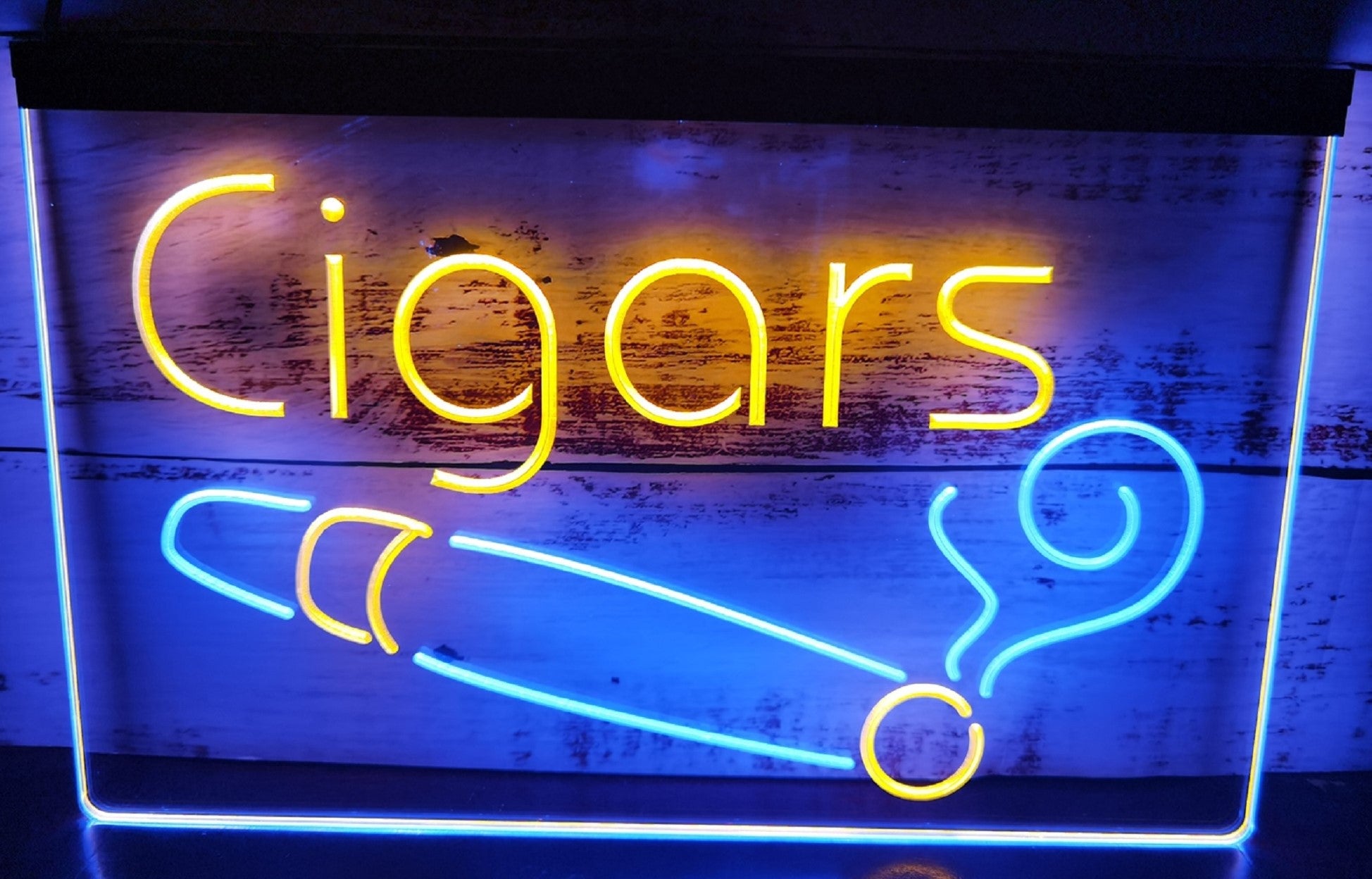 Cigars Led Neon Sign Dual Color Cigar Lounge Tobacco Smoke Shop Decor