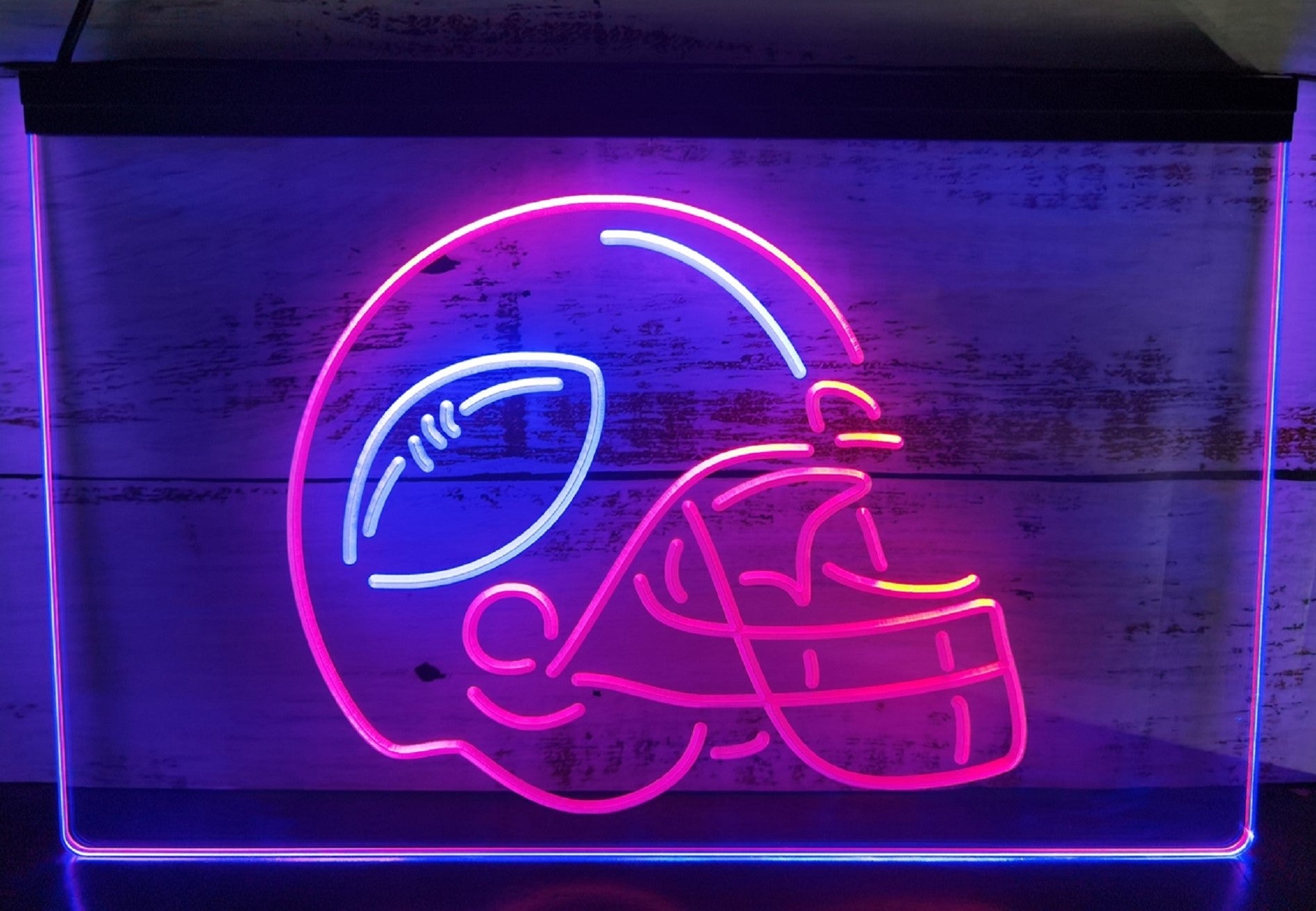 Football Helmet Led Neon Sign Dual Color Wall Hanging Or Desktop Decor