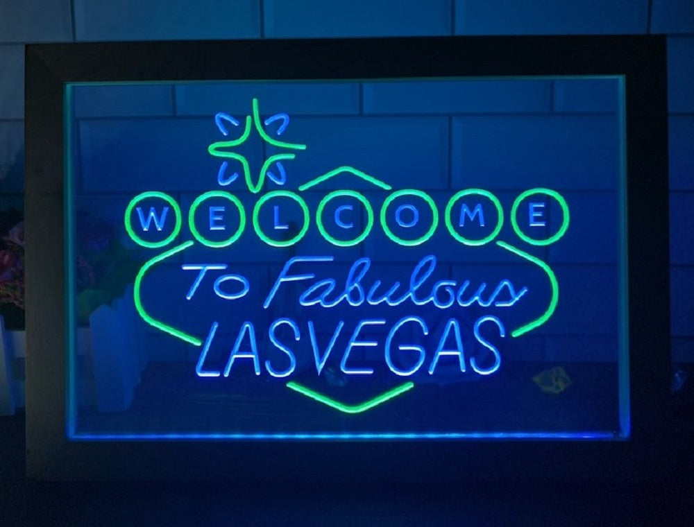 Welcome To Fabulous Las vegas Led Neon Sign Framed Wall Or Desktop Decor