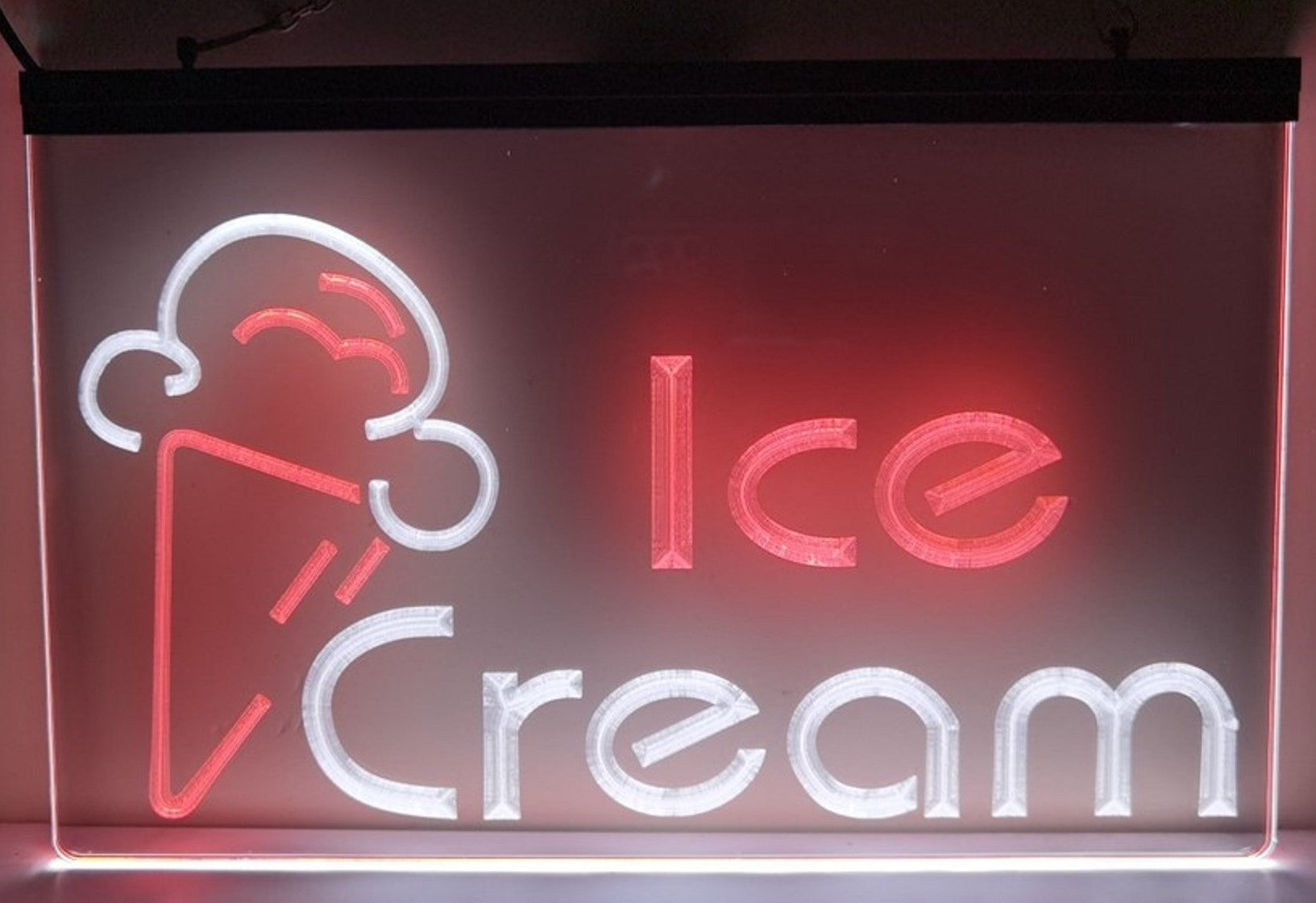 Ice Cream Led Neon Sign Dual Color Ice Cream Smoothie Slushie Store Decor