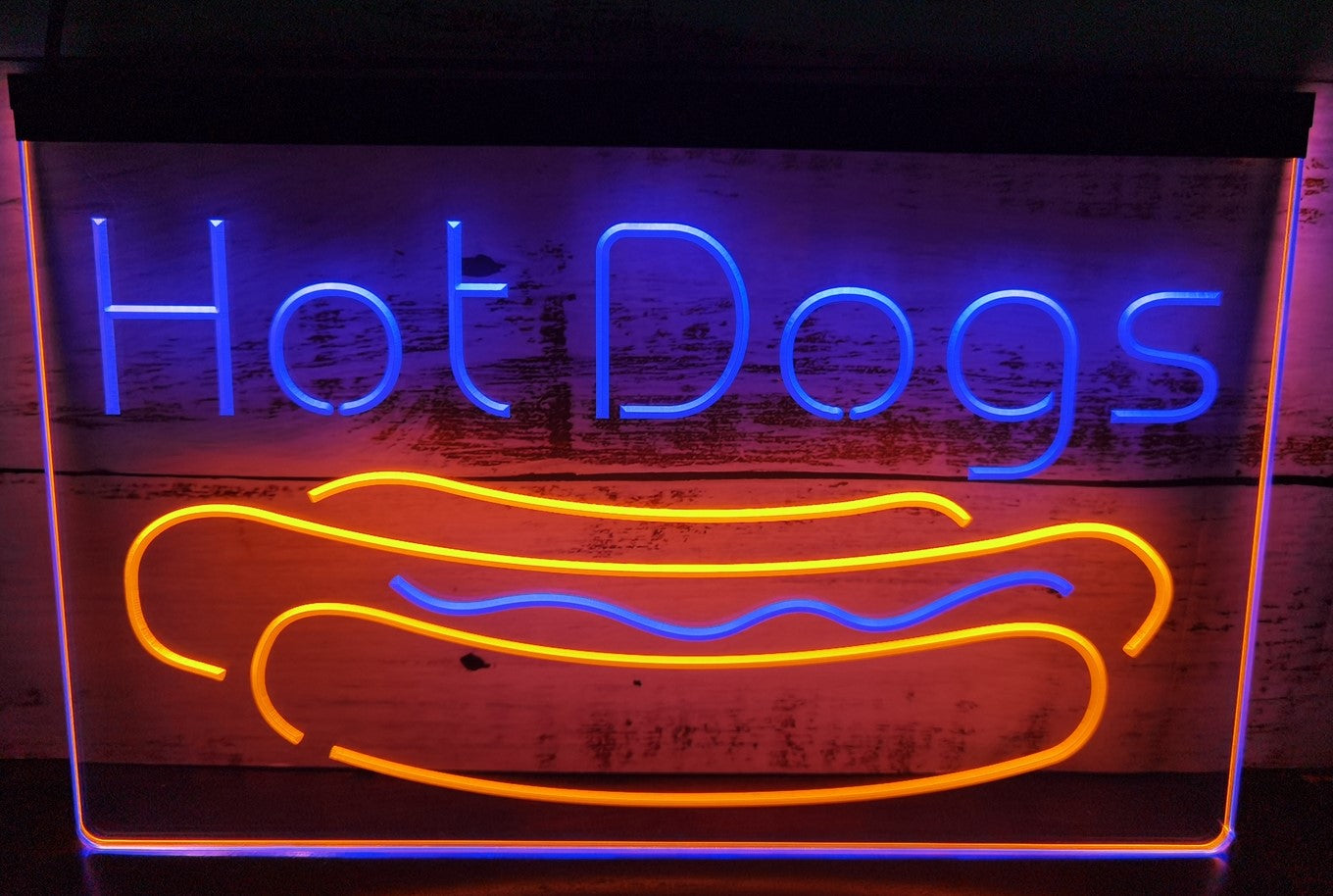 Hot Dogs Led Neon Sign Dual Color Burger Hot Dog Restaurant Decor