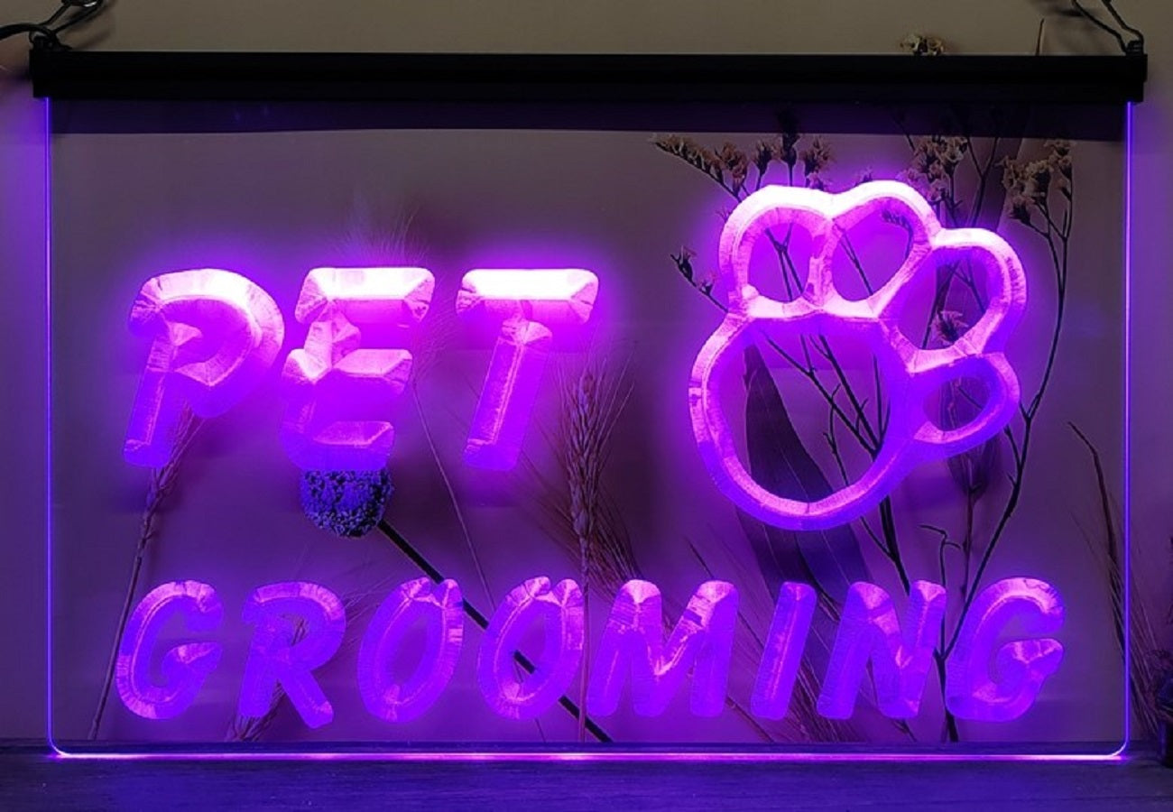 Pet Grooming Led Neon Sign Dog Grooming Pet Shop Decor