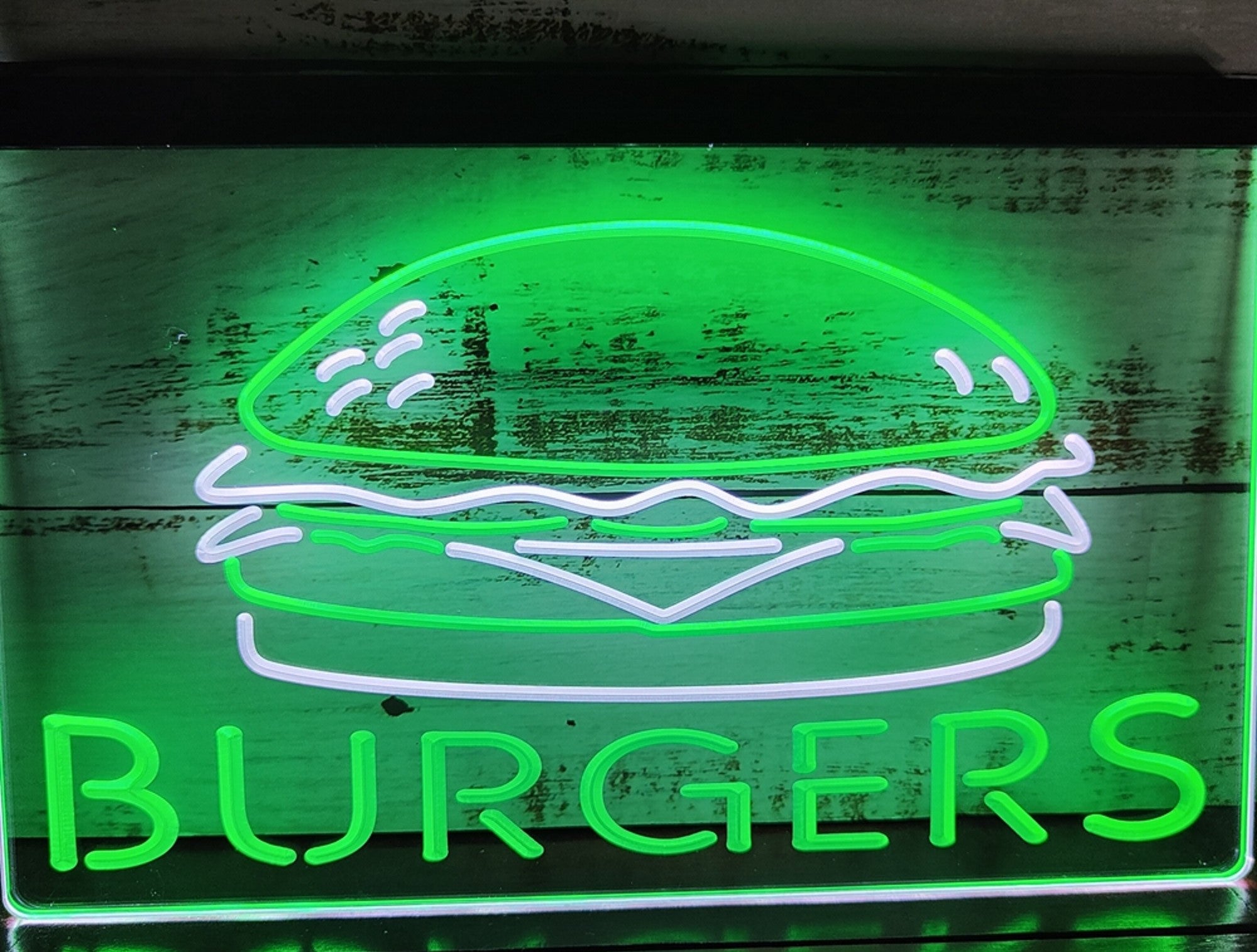 Burgers Sandwiches Led Neon Sign Dual Color Kebab Burger Restaurant Decor