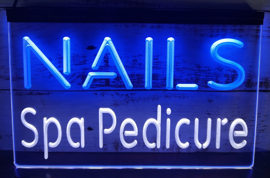 Nails Spa Pedicure Led Neon Sign Dual Color Spa Beauty Salon Decor