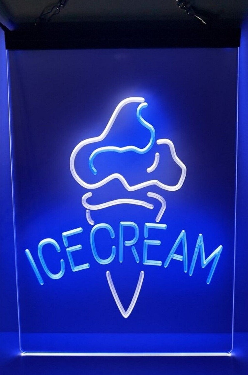 Ice Cream Cone Led Neon Sign Dual Color Ice Cream Smoothie Slushie Store Decor