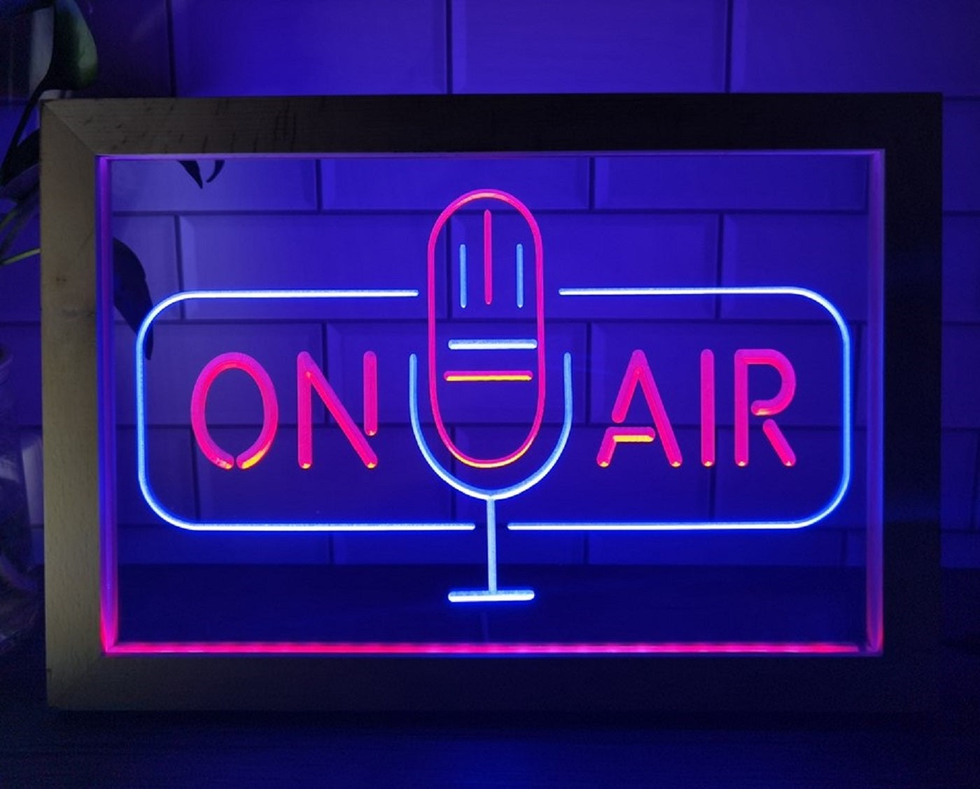 On Air Speaker Led Neon Sign Framed Home Studio Room Audio Recording Studio Decor