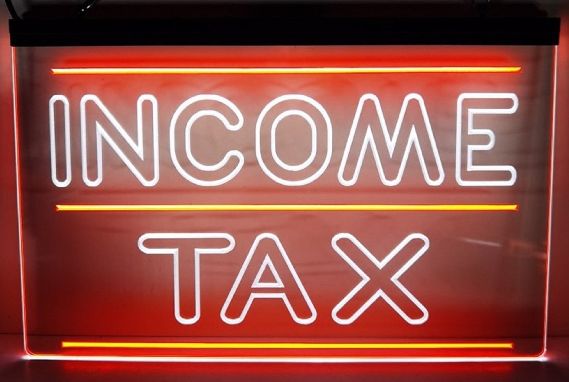 Income Tax Led Neon Sign Dual Color Accountant Income Tax Service Office Decor