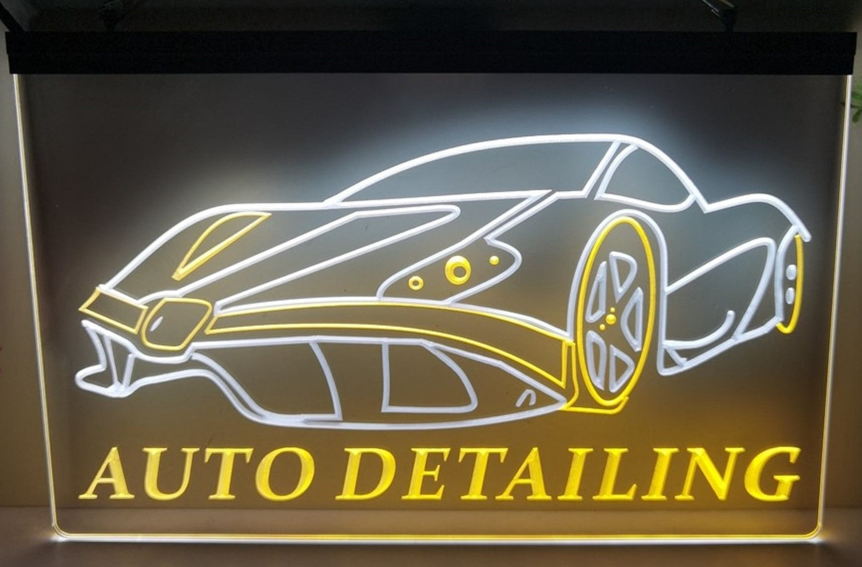 Auto Detailing Led Neon Sign Dual Color Auto Detailing Car Wash Shop Decor