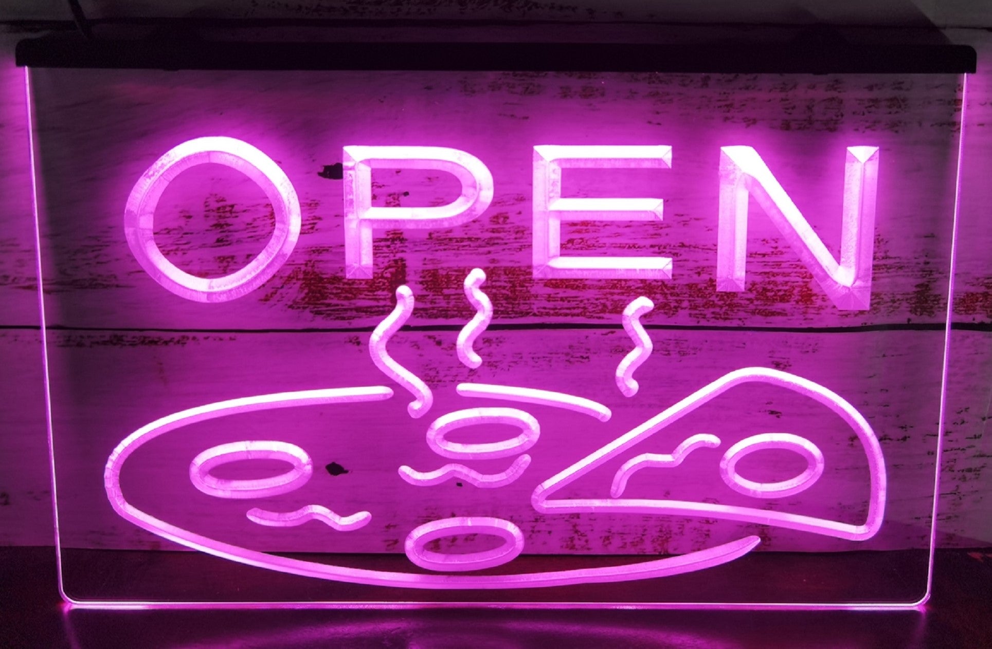 Open Hot Pizza Led Neon Sign Pizzeria Restaurant Wall Hanging Decor