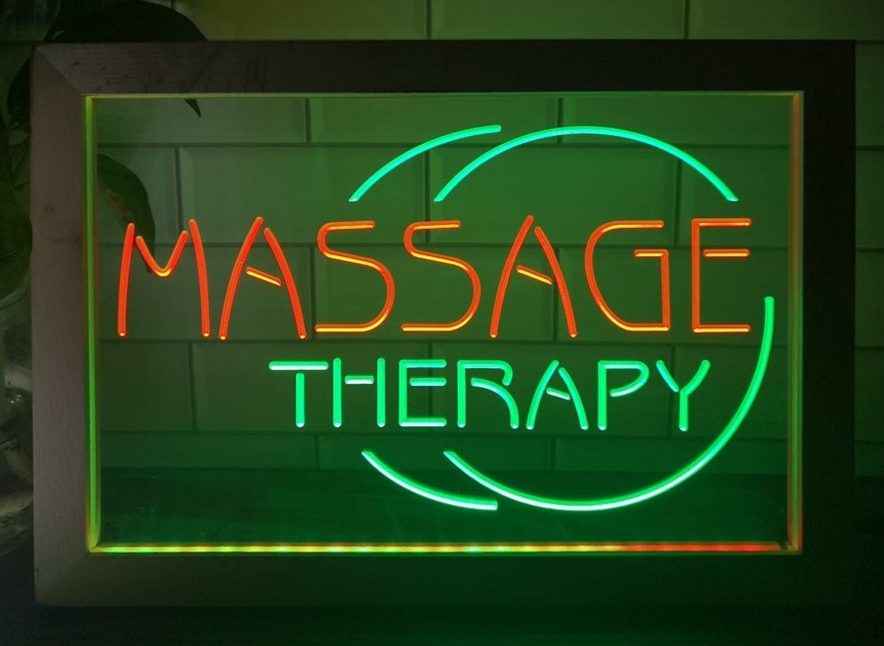 Massage Therapy Led Neon Sign Framed Massage Spa Beauty Salon Decor