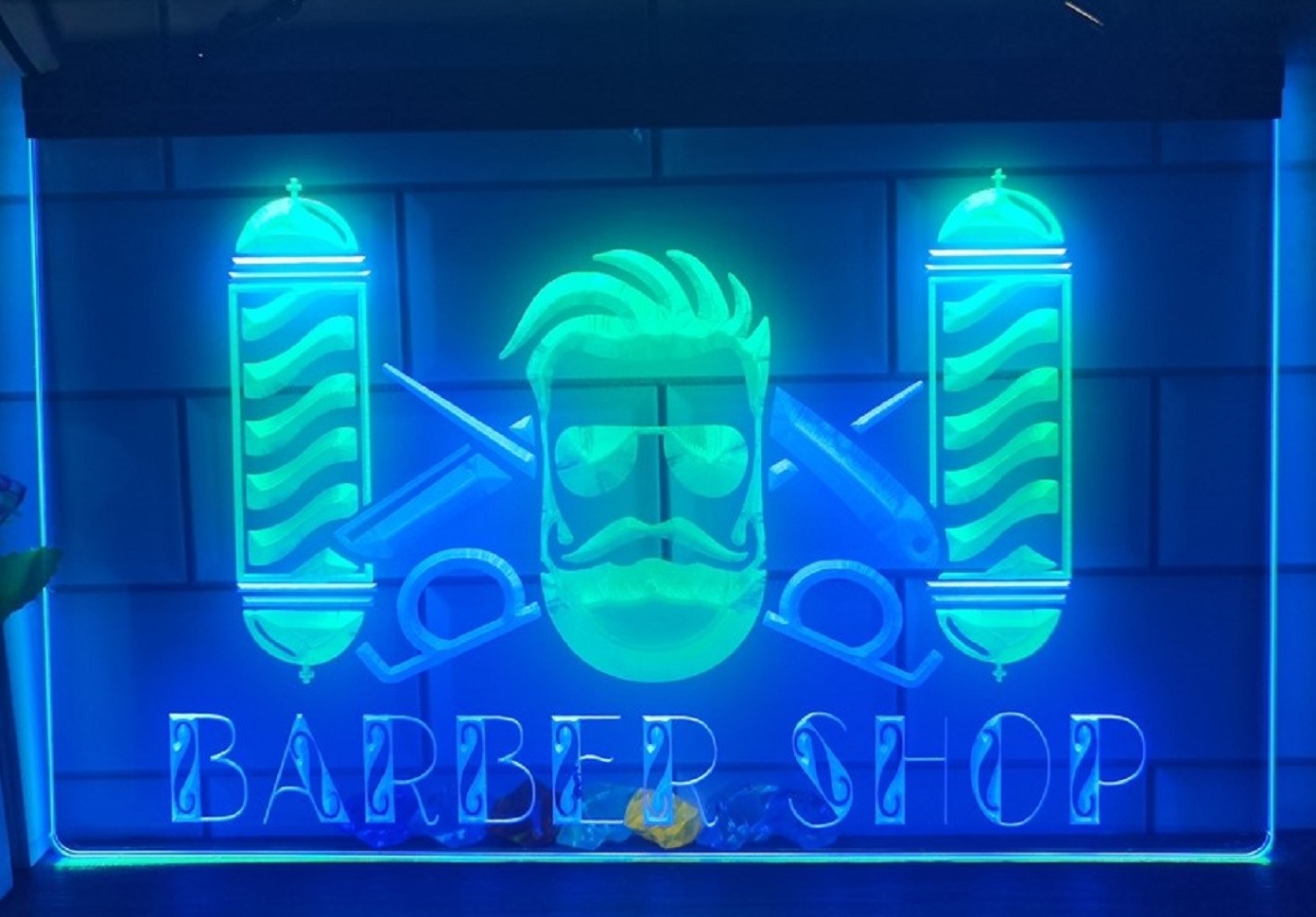 Barber Shop Pole Led Neon Sign Dual Color Haircut Salon Barber Shop Decor