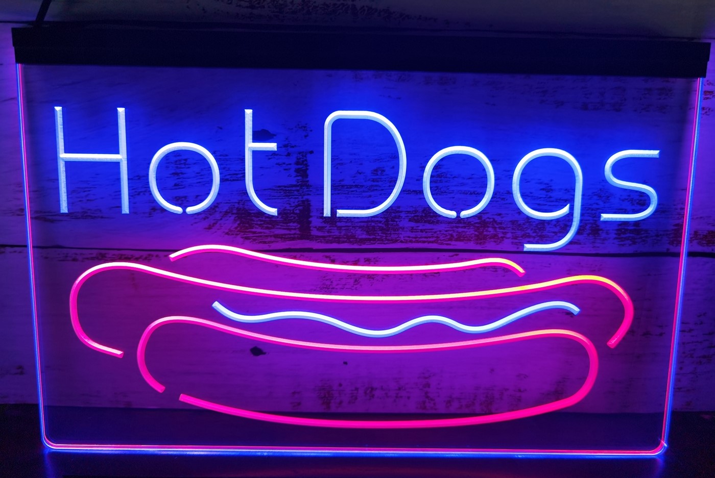 Hot Dogs Led Neon Sign Dual Color Burger Hot Dog Restaurant Decor