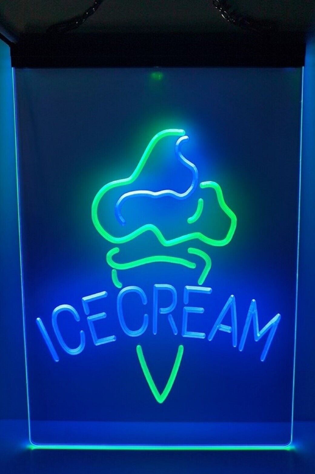 Ice Cream Cone Led Neon Sign Dual Color Ice Cream Smoothie Slushie Store Decor