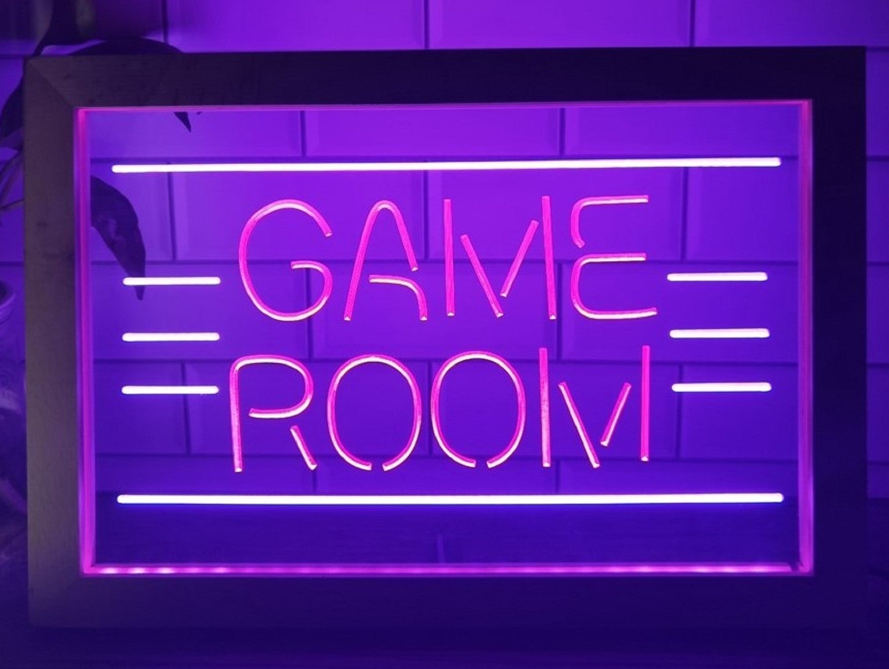 Game Room Led Neon Sign Framed Home Game Room Arcade Shop Decor