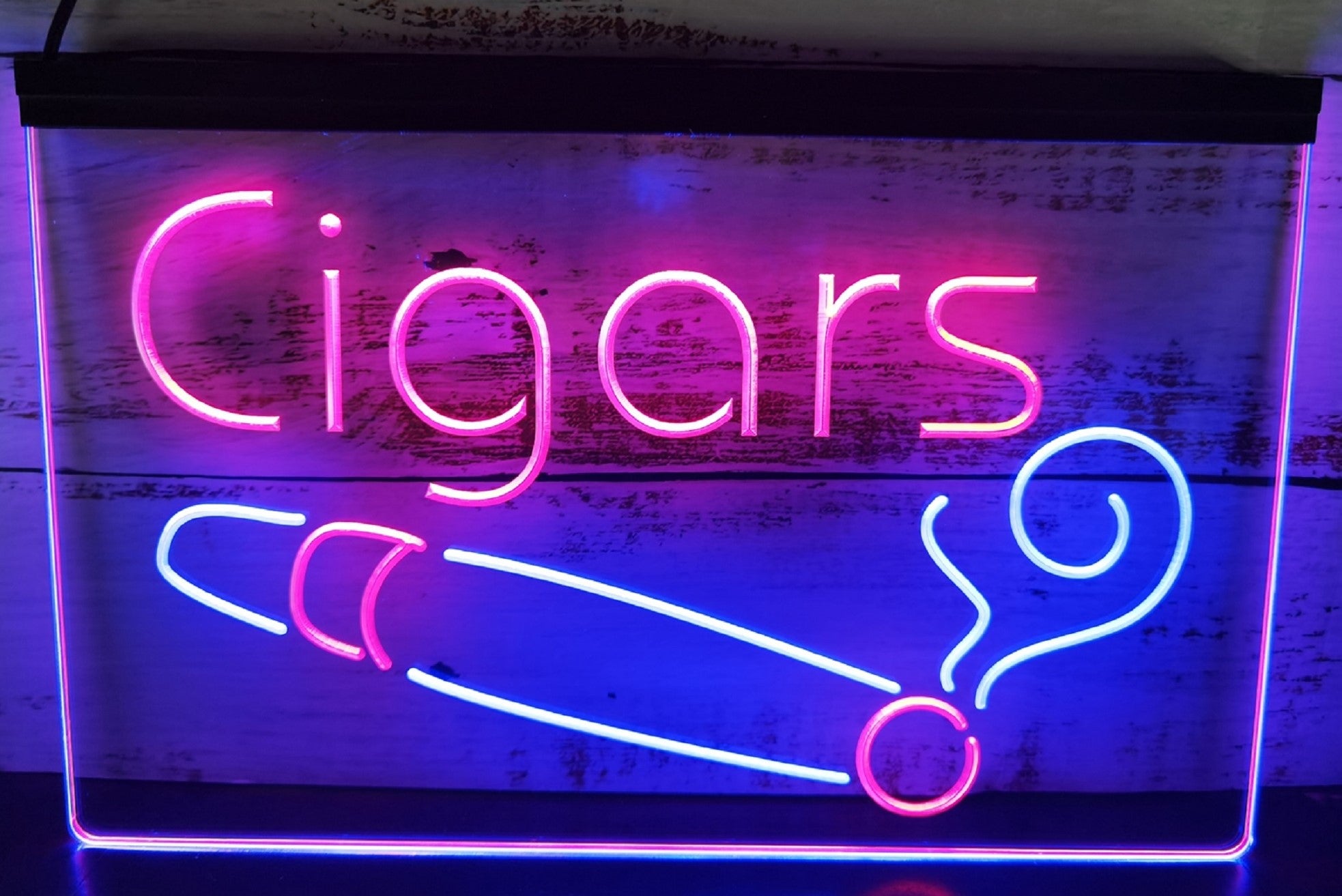 Cigars Led Neon Sign Dual Color Cigar Lounge Tobacco Smoke Shop Decor