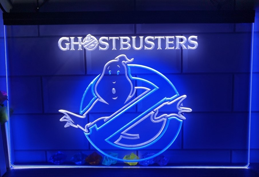 Ghostbusters Led Neon Sign Dual Color Cinema Theatre Home Movie Room Decor