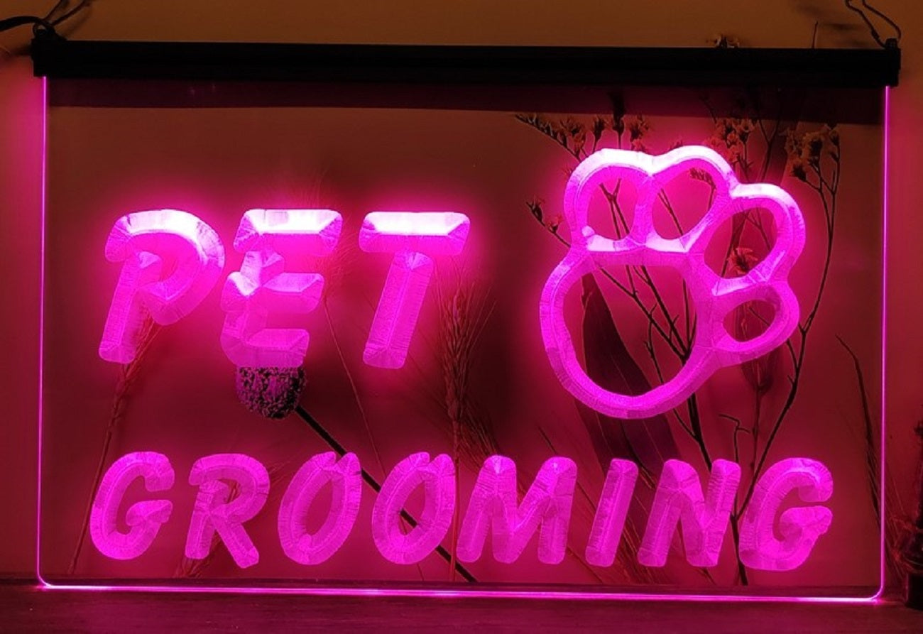 Pet Grooming Led Neon Sign Dog Grooming Pet Shop Decor