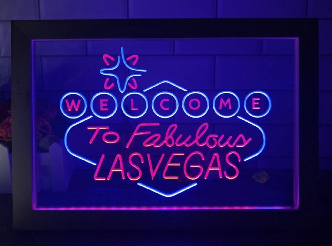 Welcome To Fabulous Las vegas Led Neon Sign Framed Wall Or Desktop Decor
