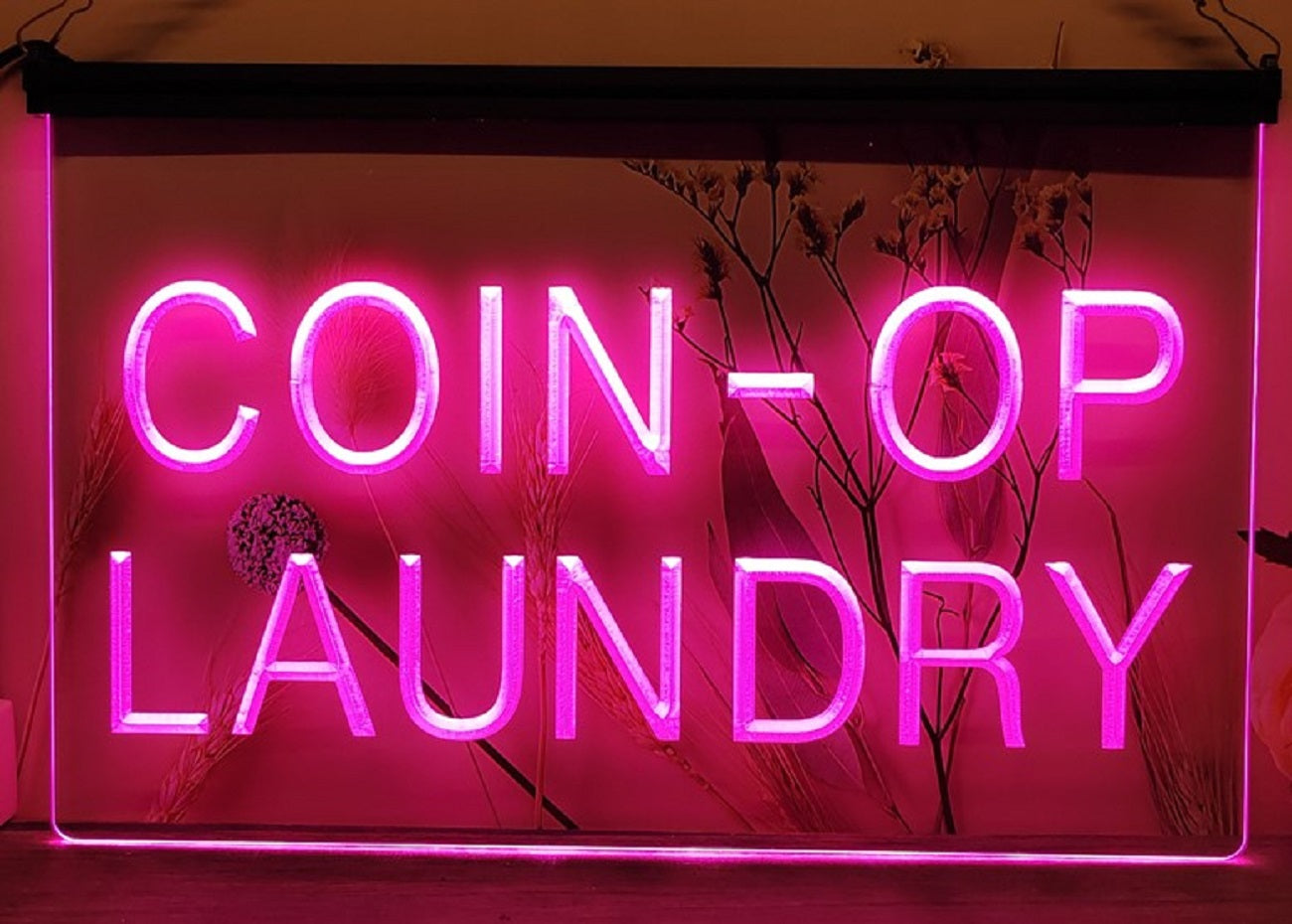 Coin-Op Laundry Led Neon Sign Laundromat Shop Decor Wall Or Desktop