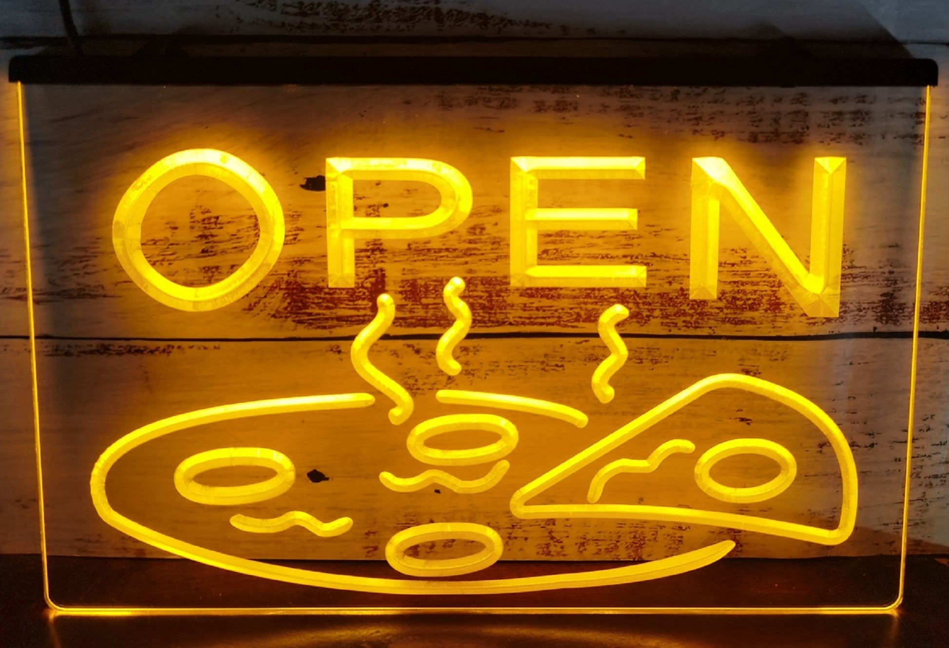 Open Hot Pizza Led Neon Sign Pizzeria Restaurant Wall Hanging Decor