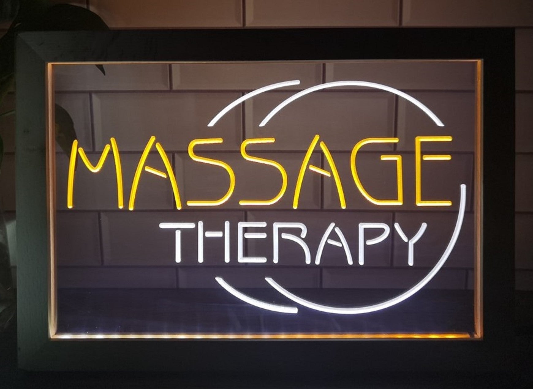 Massage Therapy Led Neon Sign Framed Massage Spa Beauty Salon Decor