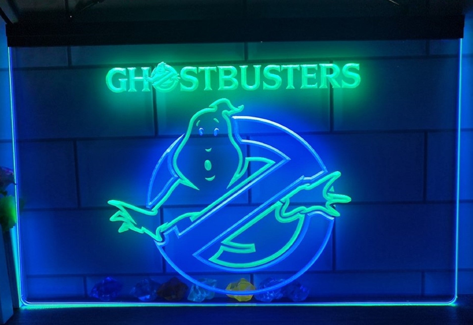 Ghostbusters Led Neon Sign Dual Color Cinema Theatre Home Movie Room Decor